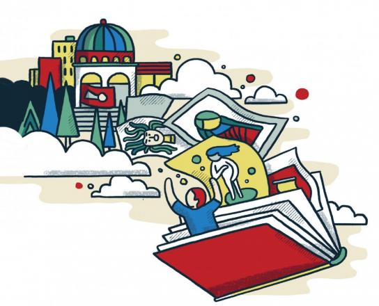Illustration of Core Story featuring the Uffizi Gallery
