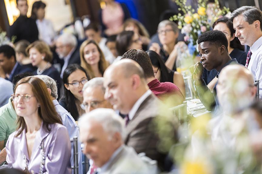 Guests sitting in the Rotunda of Low Library during the Opening Event of the Core Centennial.