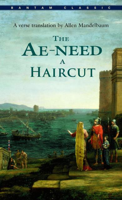 "The Ae-Need A Haircut" punned book cover.