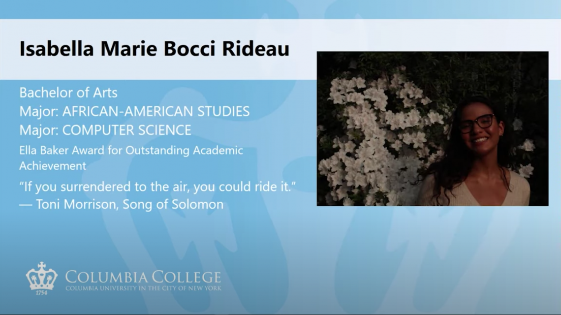 Isabella Marie Bocci Rideau CC'20 Core Reflection