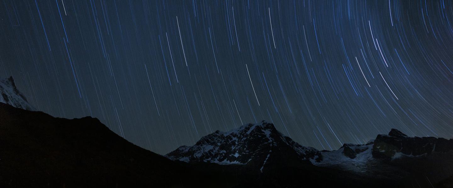 Timelapse image of night sky.