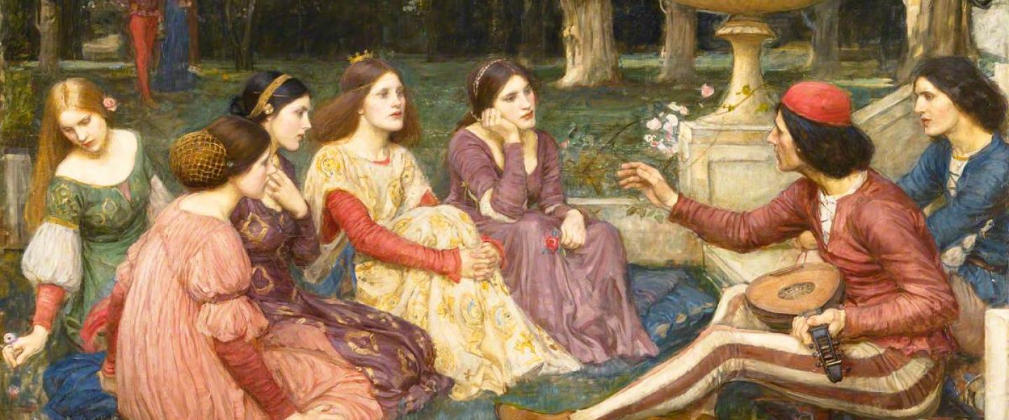 Image depicting The Decameron by John William Waterhouse